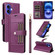 iPhone 17 Six Card Slots Buckle Leather Phone Case with Lanyard - Purple