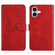 iPhone 17 Skin Feel Butterfly Embossed Flip Leather Phone Case - Red