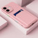 iPhone 17 Skin Feel Card Contrast Color Button TPU Phone Case - Pink