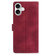 iPhone 17 Skin Feel Embossed Feather Leather Phone Case - Red