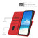 iPhone 17 Skin Feel Heart Embossed Leather Phone Case with Long Lanyard - Red