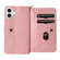 iPhone 17 Skin Feel Multi Card Slots Zipper Wallet Leather Phone Case - Pink