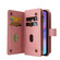 iPhone 17 Skin Feel Multi Card Slots Zipper Wallet Leather Phone Case - Pink