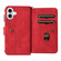 iPhone 17 Skin Feel Multi Card Slots Zipper Wallet Leather Phone Case - Red