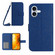 iPhone 17 Skin Feel Sun Flower Embossed Flip Leather Phone Case with Lanyard - Dark Blue