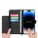 iPhone 17 Skin-feel Flowers Embossed Wallet Leather Phone Case - Black