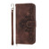 iPhone 17 Skin-feel Flowers Embossed Wallet Leather Phone Case - Brown