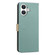 iPhone 17 Splicing Color Hollow Flower Pattern RFID Leather Phone Case - Green