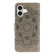 iPhone 17 Sun Mandala Embossing Leather Phone Case - Grey