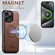 iPhone 17 Suteni G5 Cowhide Leather MagSafe Magnetic Phone Case - Brown