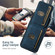iPhone 17 Suteni H02 Litchi Leather Card Wallet Stand Back Phone Case - Blue
