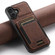 iPhone 17 Suteni H03 Litchi Leather Card Bag Stand Back Phone Case - Brown