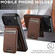 iPhone 17 Suteni H18 Cross Grain MagSafe Wallet Leather Phone Case - Brown