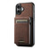 iPhone 17 Suteni H19 Litchi Grain 2-in-1 MagSafe Removable Card Box Back Phone Case - Brown