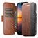 iPhone 17 Suteni Q07 2-in-1 Multi-function Detachable Wallet MagSafe Phone Case - Brown