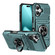 iPhone 17 TPU+PC Shockproof Card Phone Case with Metal Ring Holder - Green