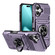iPhone 17 TPU+PC Shockproof Card Phone Case with Metal Ring Holder - Purple