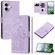 iPhone 17 Tulips Embossed Leather Phone Case with Lanyard - Purple