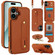 iPhone 17 Wristband Vertical Flip Wallet Back Cover Phone Case with Long Lanyard - Brown
