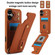 iPhone 17 Wristband Vertical Flip Wallet Back Cover Phone Case with Long Lanyard - Brown