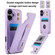 iPhone 17 Wristband Vertical Flip Wallet Back Cover Phone Case with Long Lanyard - Purple