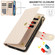 iPhone 17 YM016 Rhombic Zipper Card Wallet Leather Phone Case with Lanyard - Apricot