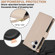 iPhone 17 YM016 Rhombic Zipper Card Wallet Leather Phone Case with Lanyard - Apricot