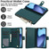 iPhone 17 YM016 Rhombic Zipper Card Wallet Leather Phone Case with Lanyard - Green