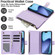 iPhone 17 YM016 Rhombic Zipper Card Wallet Leather Phone Case with Lanyard - Light Purple