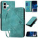 iPhone 17 YX0080 Grid Butterfly Embossed Pattern Flip Leather Phone Case with Lanyard - Light Blue