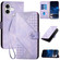 iPhone 17 YX0080 Grid Butterfly Embossed Pattern Flip Leather Phone Case with Lanyard - Light Purple
