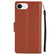 iPhone 16e / 17e 3-Card Slots Multifunctional Leather Phone Case - Brown