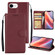 iPhone 16e / 17e 3-Card Slots Multifunctional Leather Phone Case - Wine Red