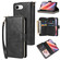 iPhone 16e / 17e 9 Card Slots Zipper Wallet Bag Leather Phone Case - Black