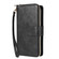 iPhone 16e / 17e 9 Card Slots Zipper Wallet Bag Leather Phone Case - Black