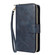 iPhone 16e / 17e 9 Card Slots Zipper Wallet Bag Leather Phone Case - Blue