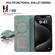 iPhone 16e / 17e ABEEL Color Block Magnetic RFID Leather Phone Case - Cyan-Pink