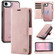 iPhone 16e / 17e AutSpace A05 2 in 1 Retro Calf Texture MagSafe Magnetic Phone Case - Pink
