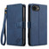 iPhone 16e / 17e AZNS A2 Series Tri-Card Wallet RFID Vegan Leather Phone Case with Strap - Blue