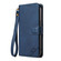 iPhone 16e / 17e AZNS A2 Series Tri-Card Wallet RFID Vegan Leather Phone Case with Strap - Blue