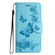 iPhone 16e / 17e Butterfly Embossed Flip Leather Phone Case - Blue