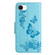 iPhone 16e / 17e Butterfly Embossed Flip Leather Phone Case - Blue