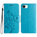iPhone 16e / 17e Butterfly Flower Pattern Flip Leather Phone Case - Blue