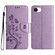 iPhone 16e / 17e Butterfly Flower Pattern Flip Leather Phone Case - Light Purple