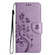 iPhone 16e / 17e Butterfly Flower Pattern Flip Leather Phone Case - Light Purple