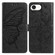 iPhone 16e / 17e Butterfly Flutter Pattern Embossed Leather Phone Case - Black