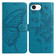iPhone 16e / 17e Butterfly Flutter Pattern Embossed Leather Phone Case - Blue