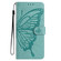 iPhone 16e / 17e Butterfly Flutter Pattern Embossed Leather Phone Case - Green