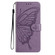 iPhone 16e / 17e Butterfly Flutter Pattern Embossed Leather Phone Case - Purple