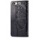 iPhone 16e / 17e Butterfly Love Flower Embossed Leather Phone Case - Black